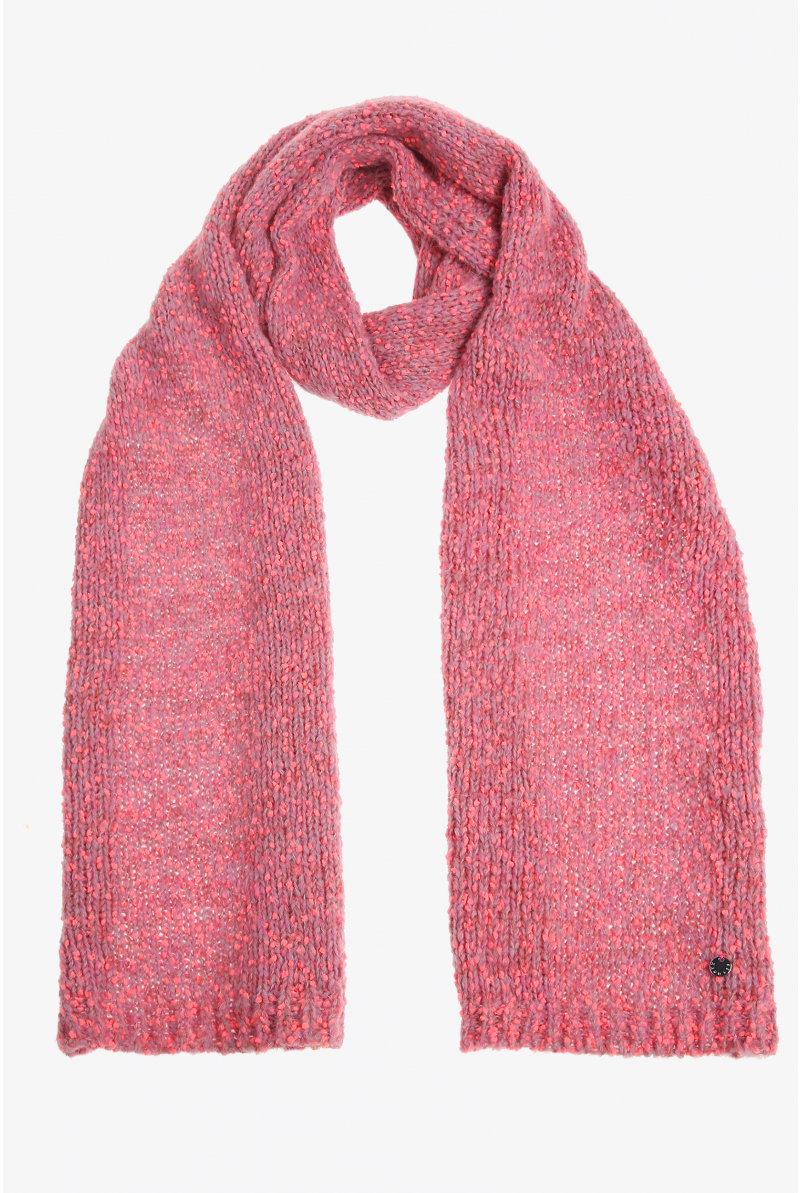 Écharpe avec pompon fluo