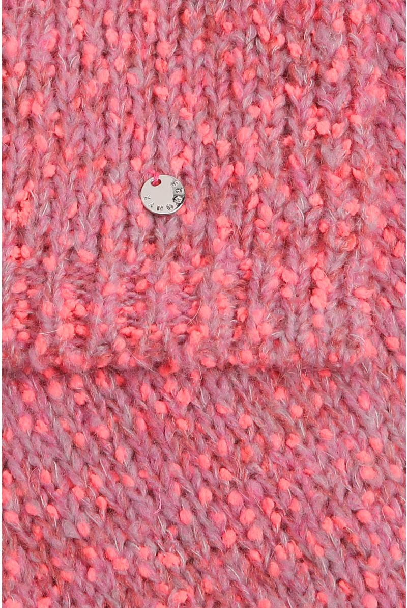 Écharpe avec pompon fluo