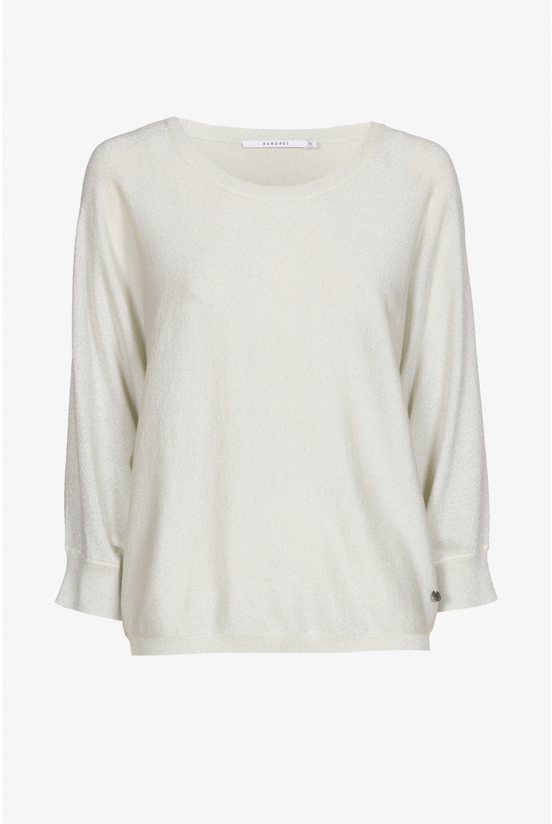 Soepelvallende lurex pull