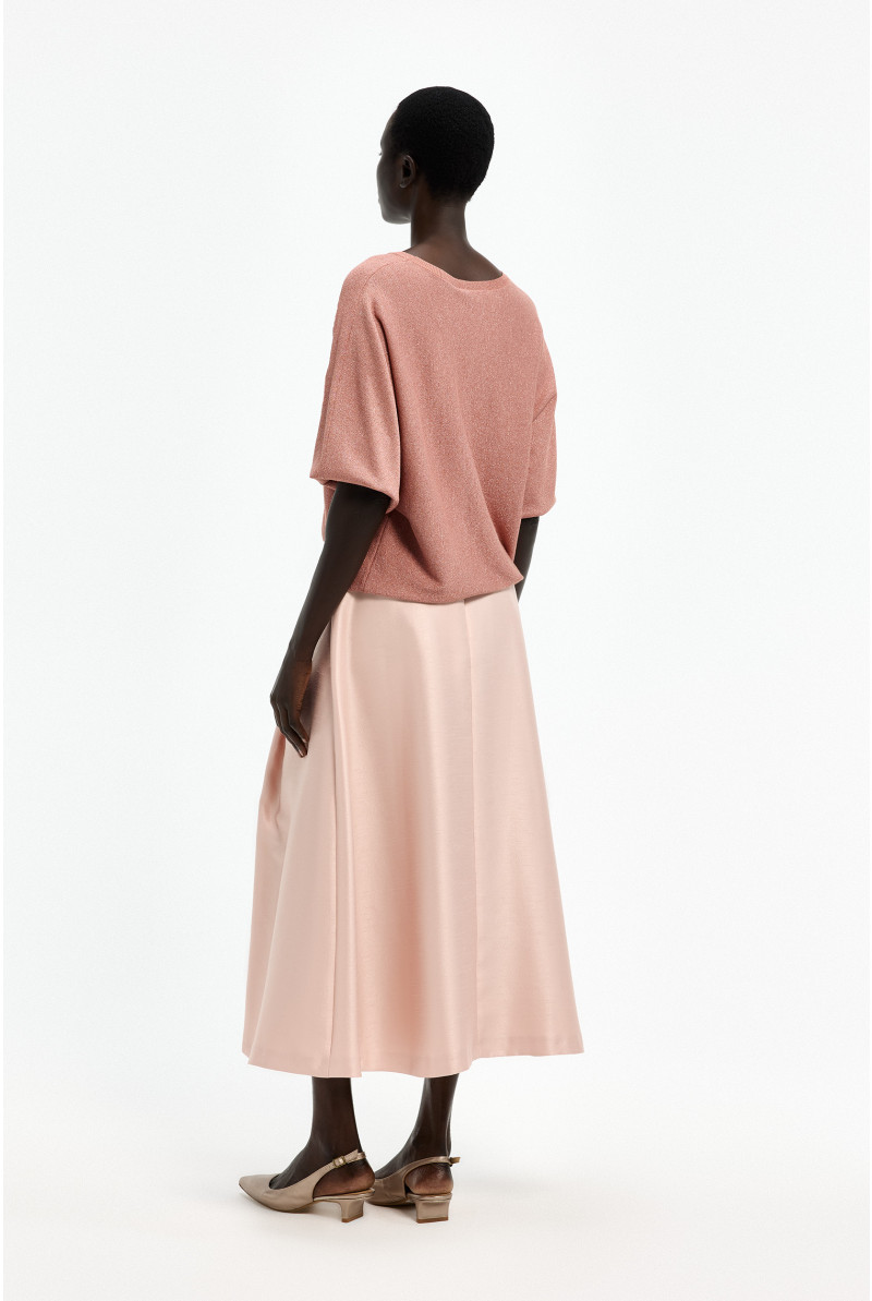 Soepelvallende lurex pull