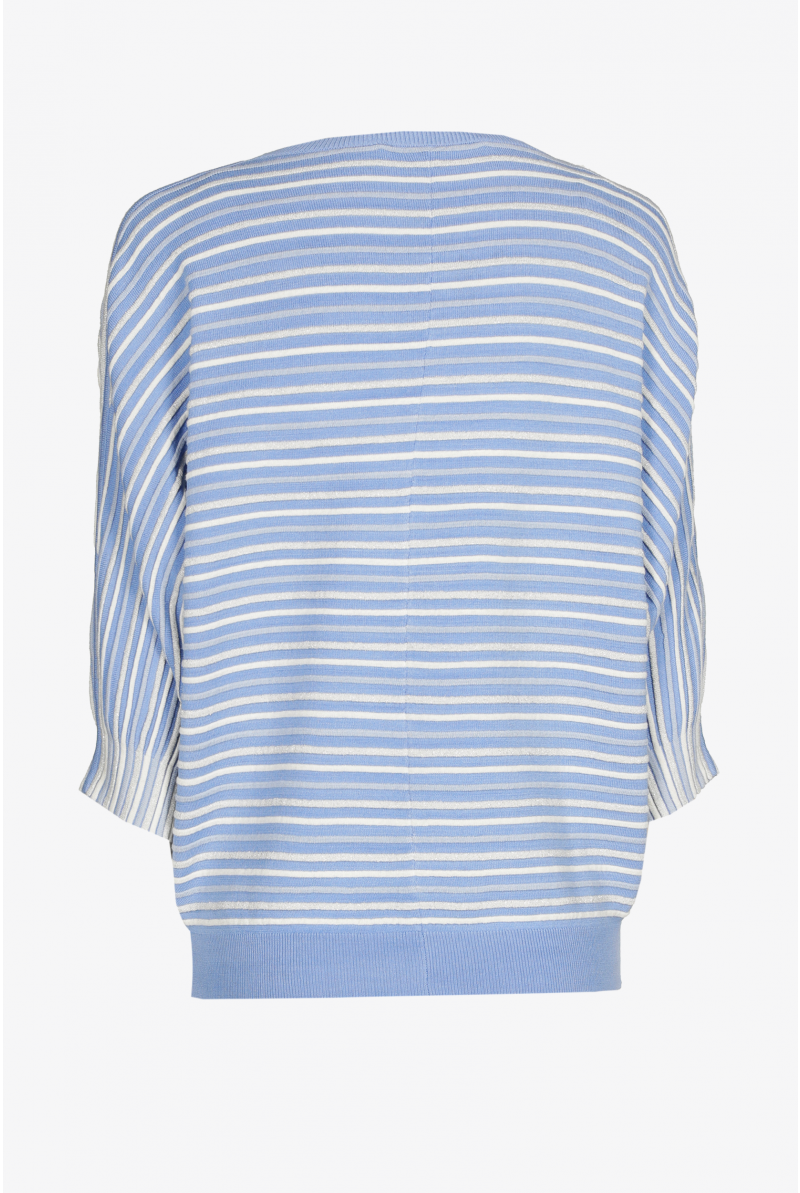 Pull rayé à manches bouffantes