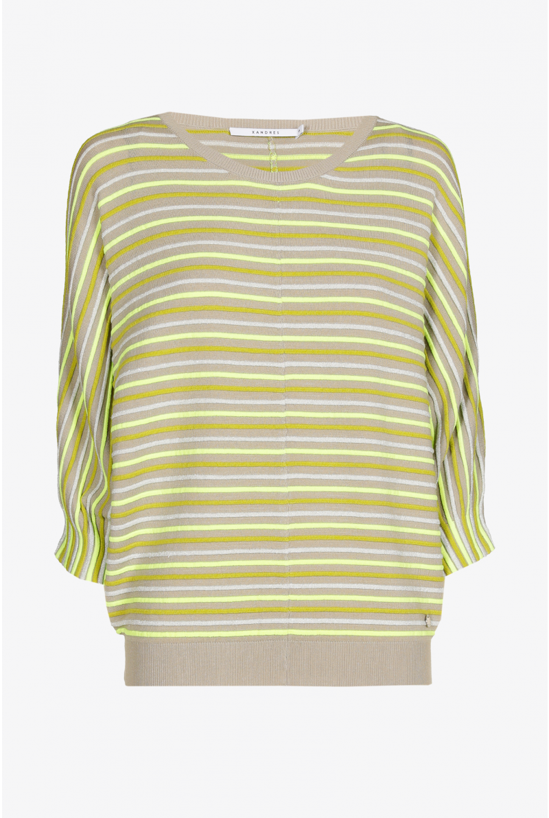 Gestreepte pull met pofmouw