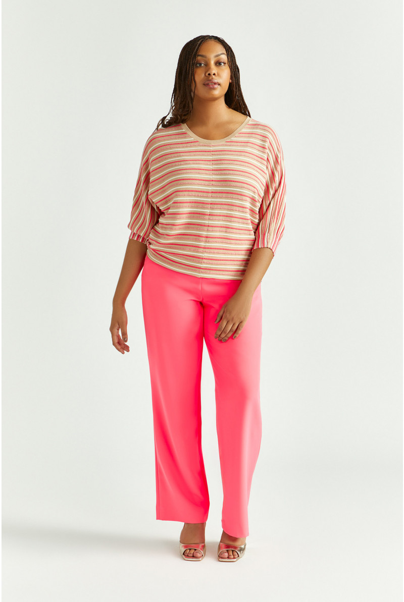 Gestreepte pull met pofmouw