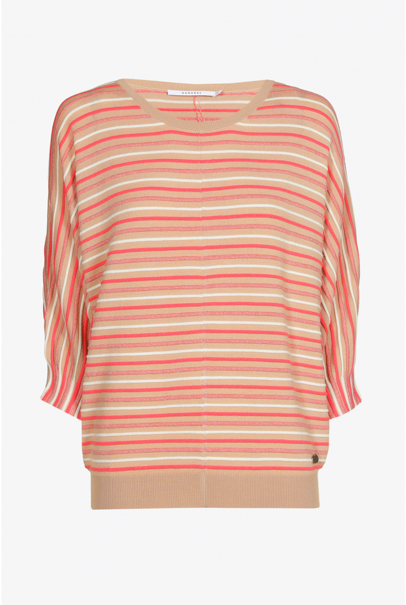 Gestreepte pull met pofmouw