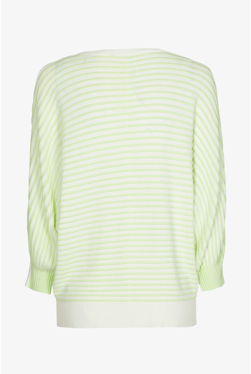 Pull rayé à manches bouffantes