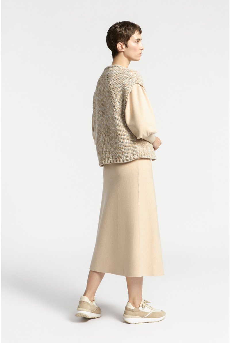 Chunky knit sleeveless cardigan