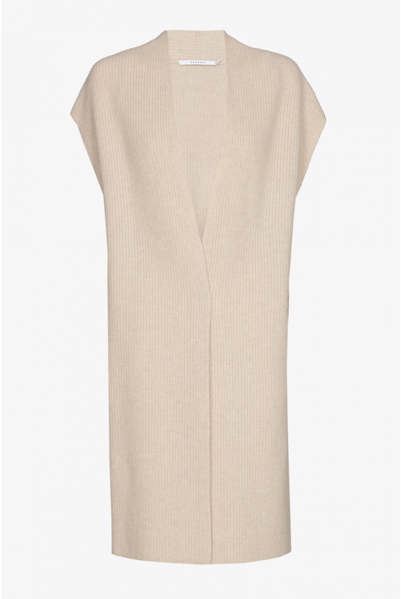 Long sleeveless cardigan