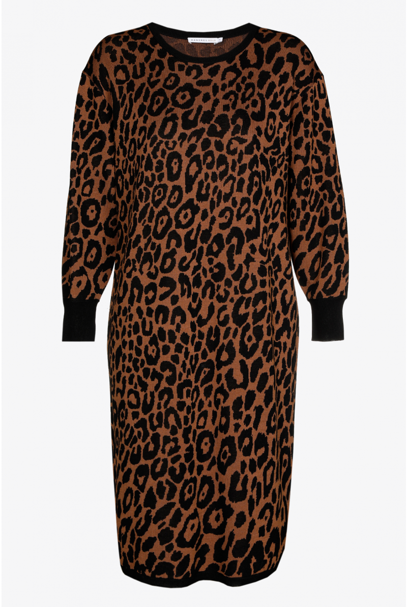 Long dress with leopard print