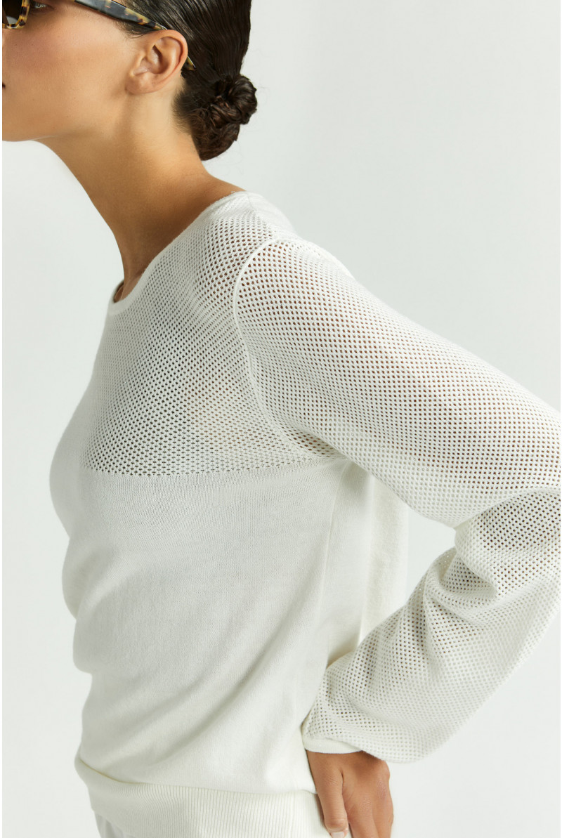 Pull doux en maille ajourée