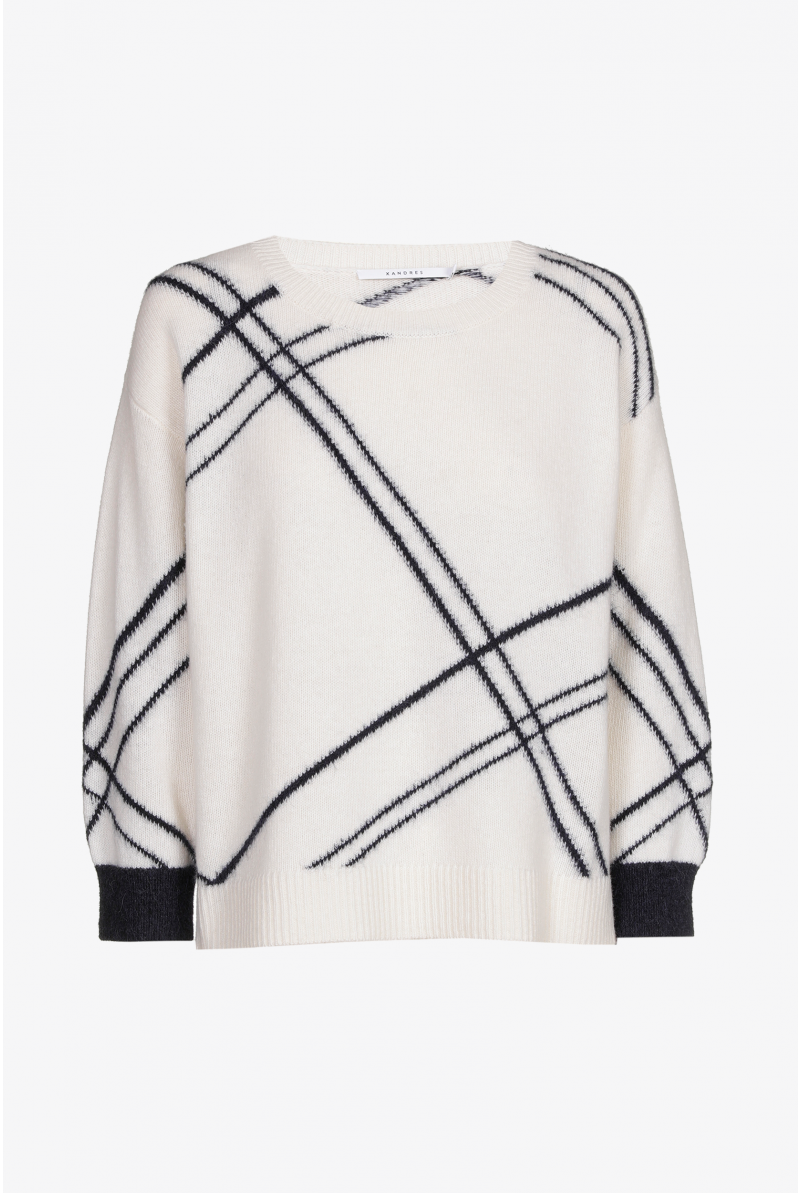 Geruite pull van zomerse wolmix