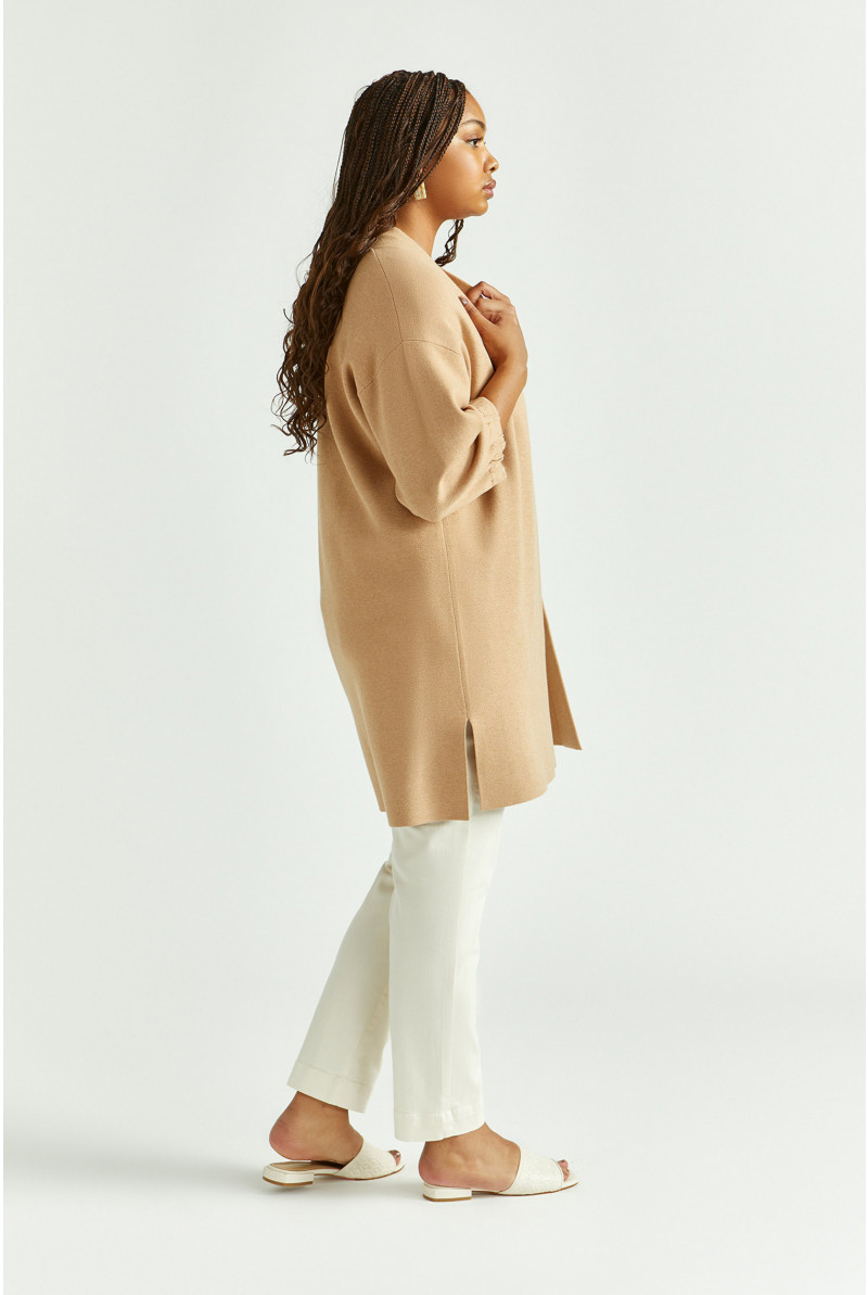 Gilet long sans fermeture