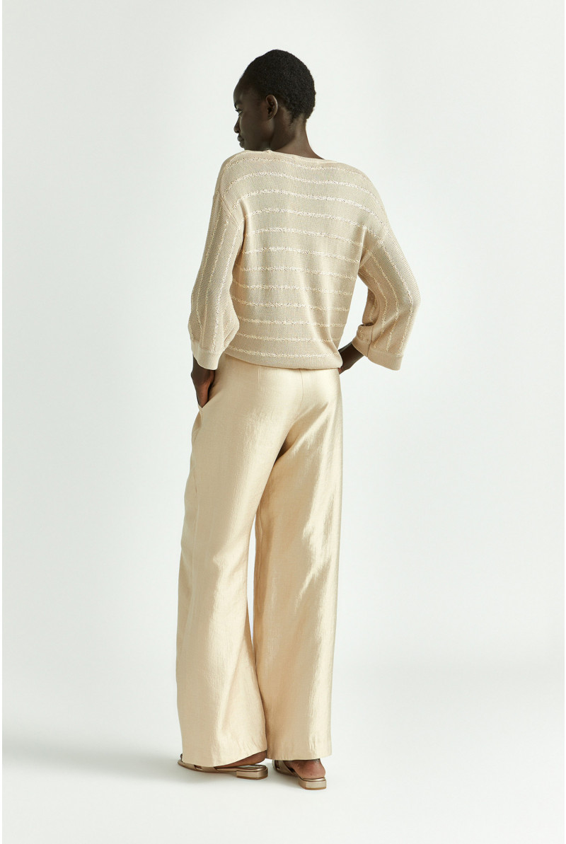 Gestreepte pull van fijne viscose