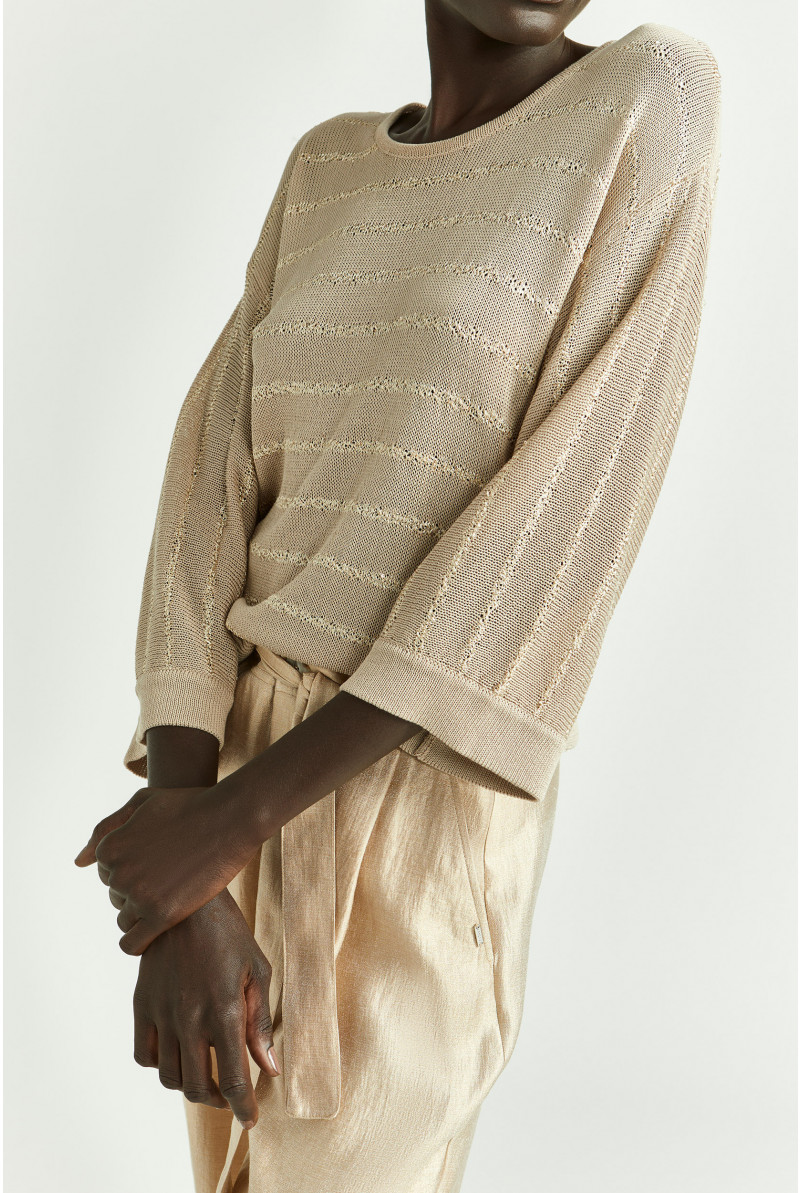 Gestreepte pull van fijne viscose