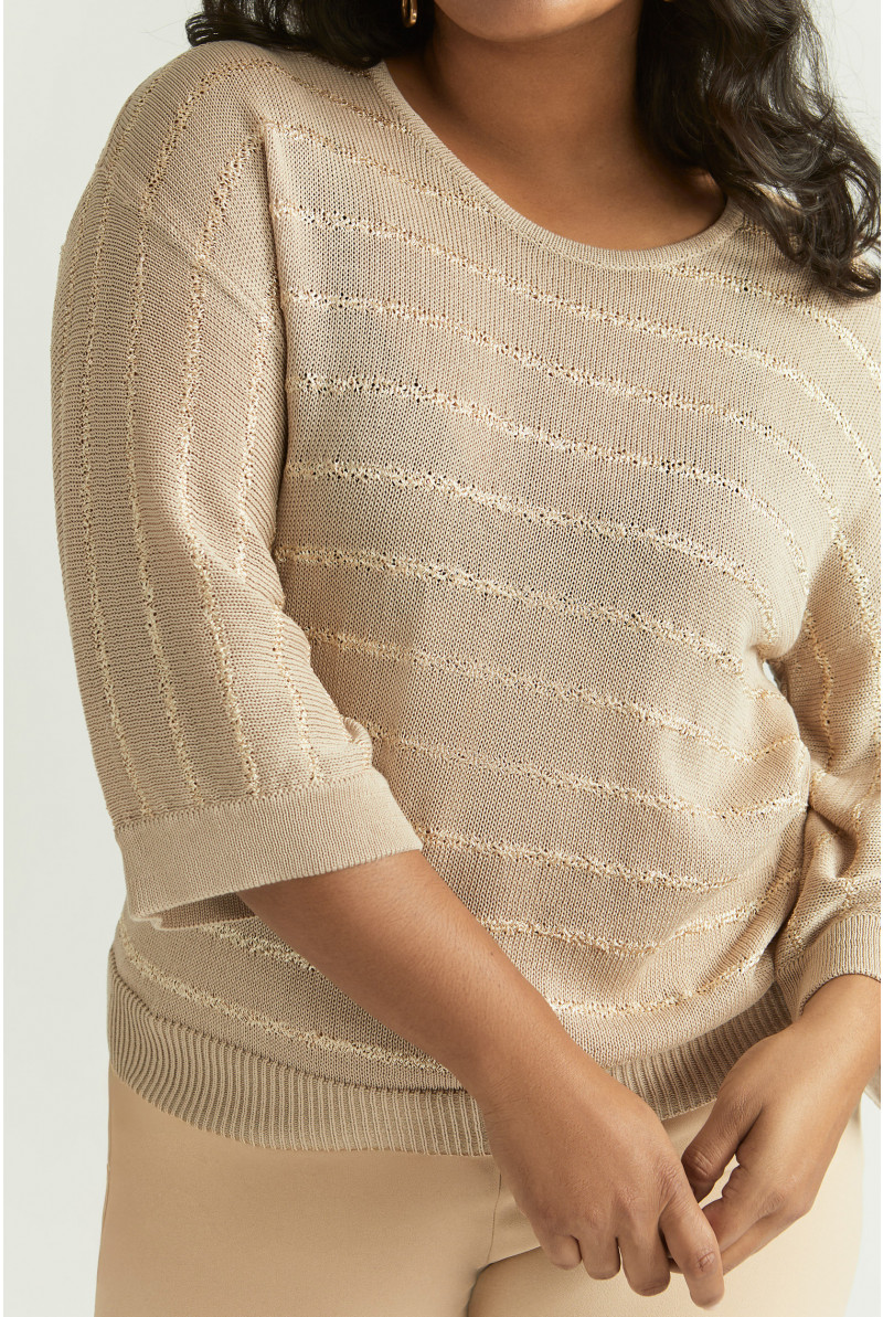 Gestreepte pull van fijne viscose