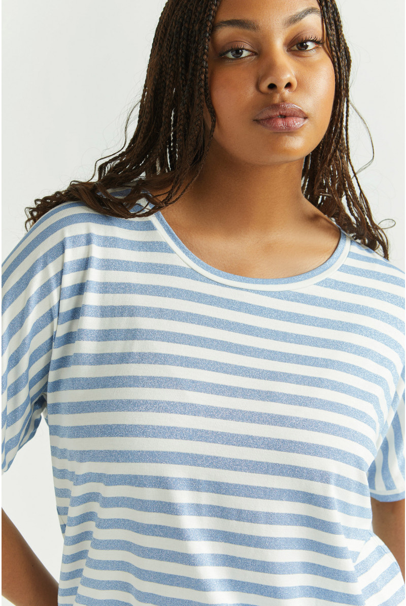 Gestreept T-shirt met lurex