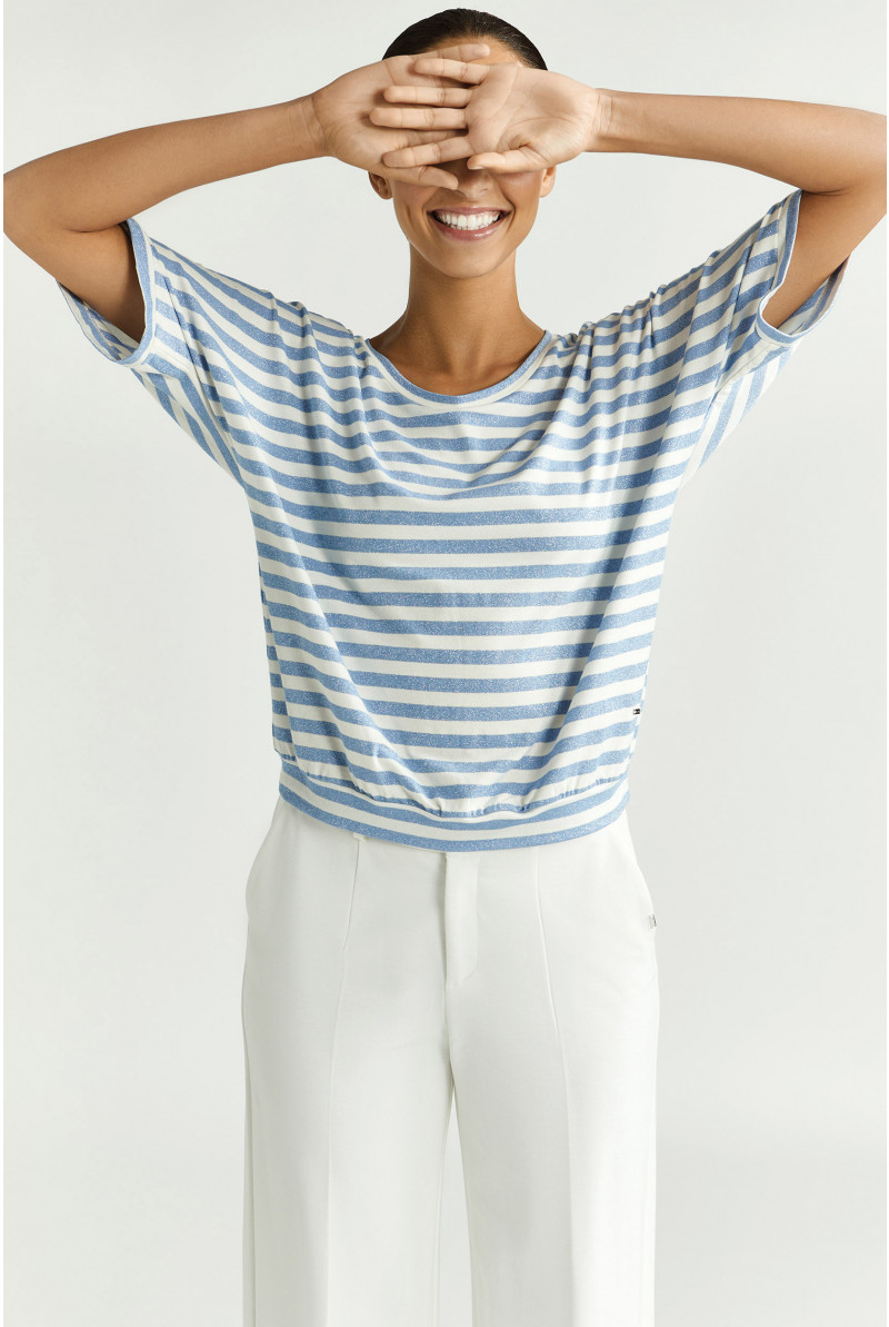Gestreept T-shirt met lurex