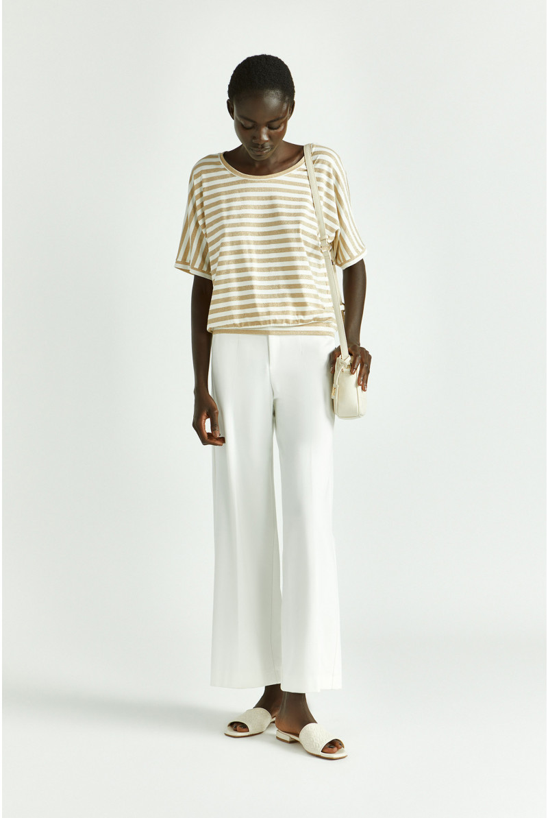 Striped T-shirt with lurex