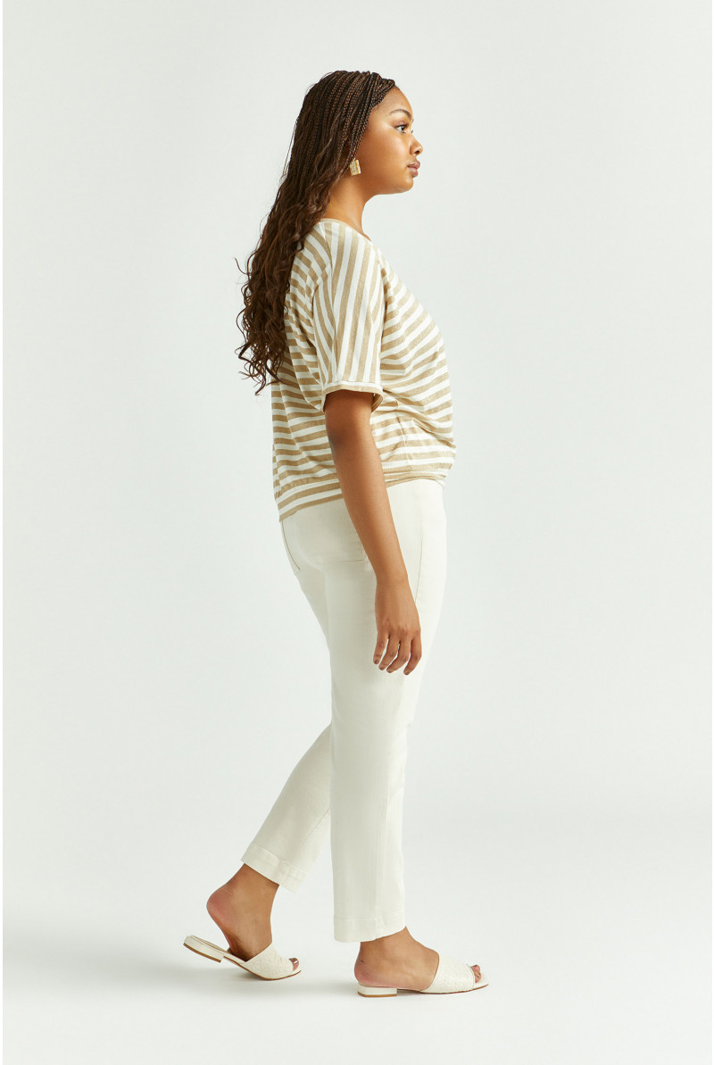 Striped T-shirt with lurex