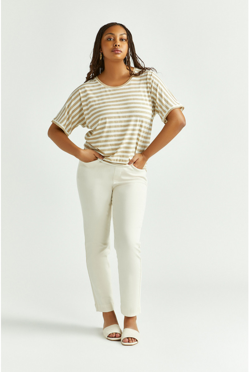 Striped T-shirt with lurex