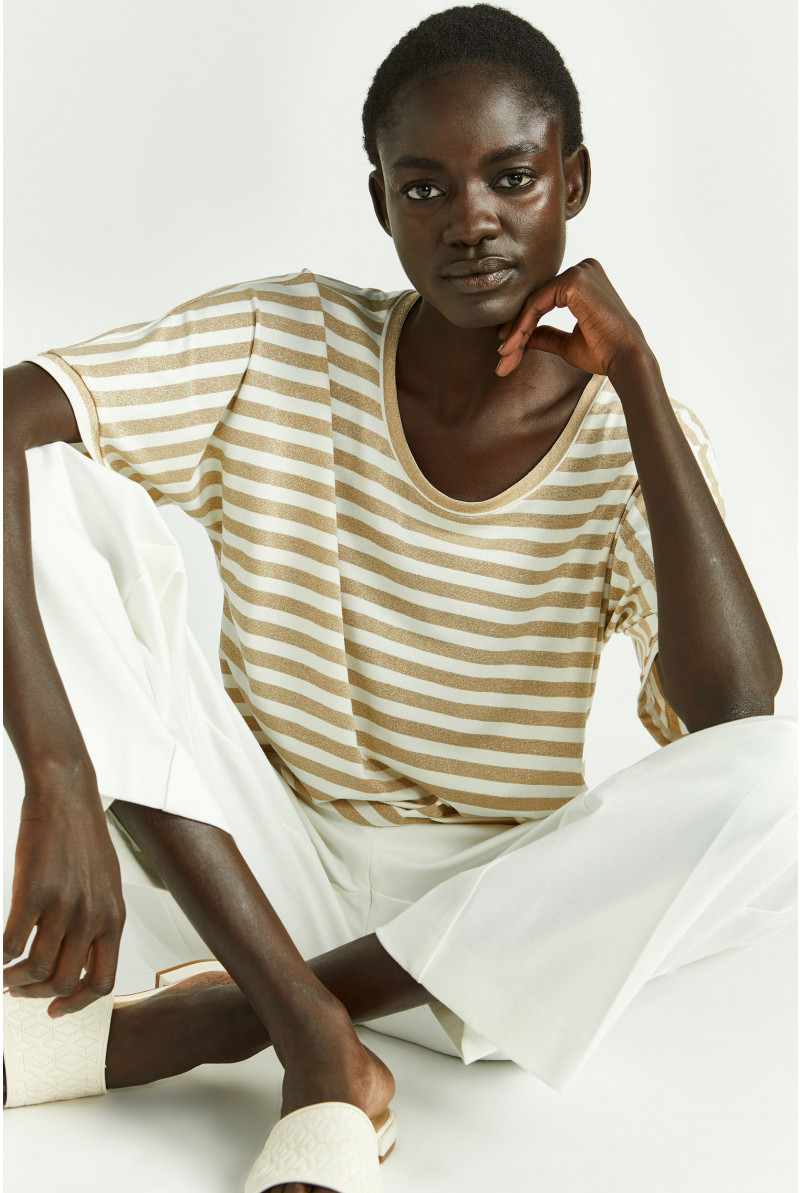Striped T-shirt with lurex