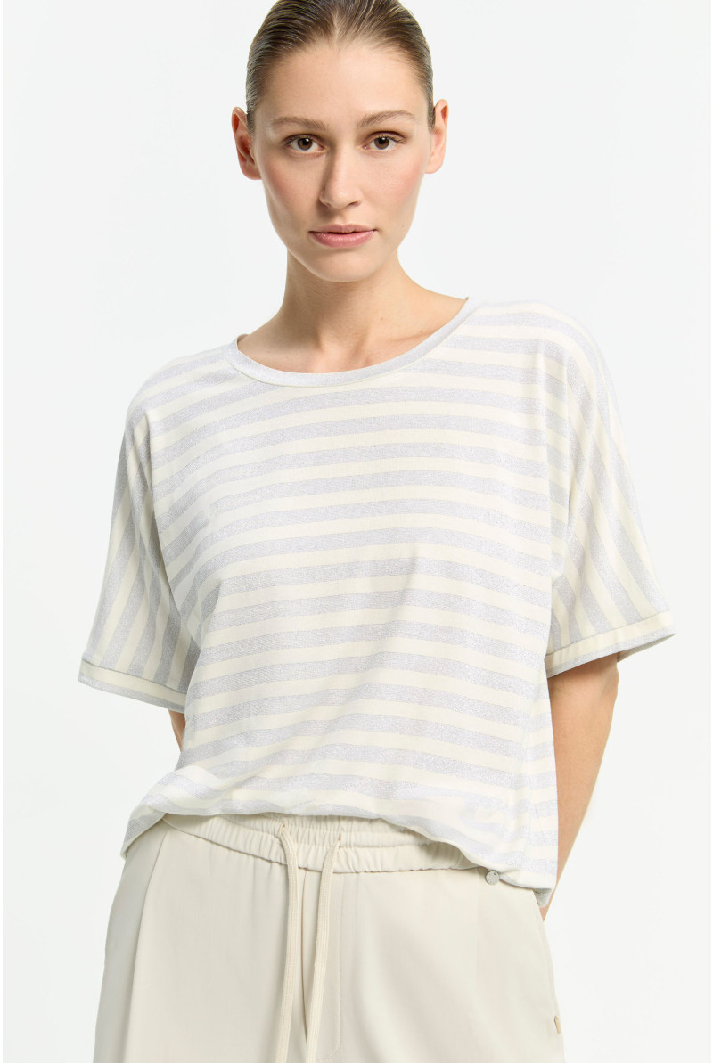 T-shirt with lurex stripes