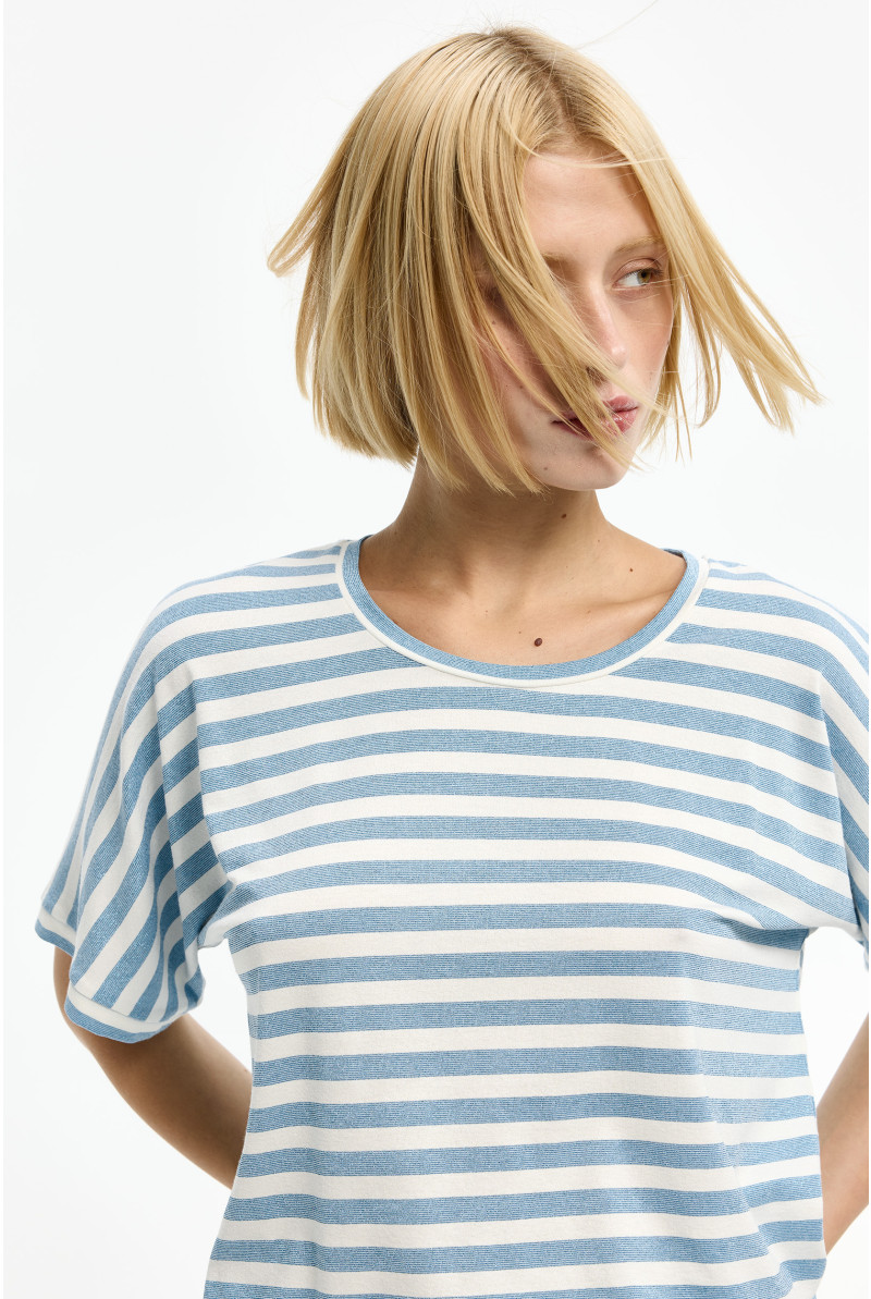 T-shirt à rayures en lurex