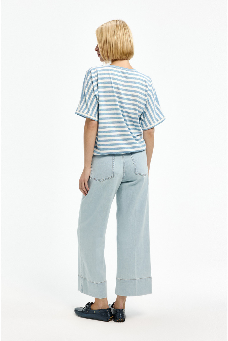 T-shirt à rayures en lurex