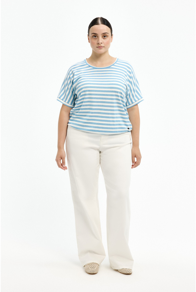 T-shirt à rayures en lurex