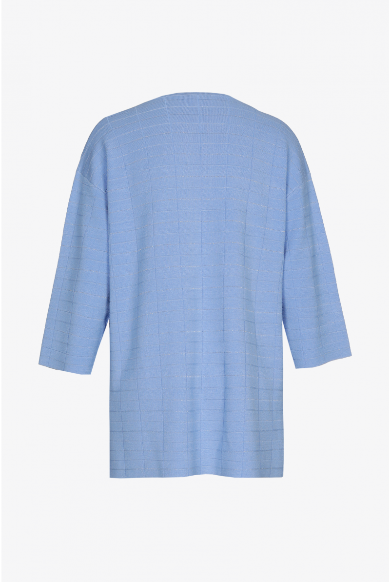 Langes Gilet mit Blockmuster