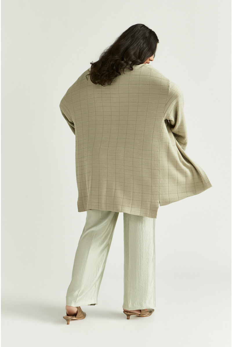 Gilet long à motif damier