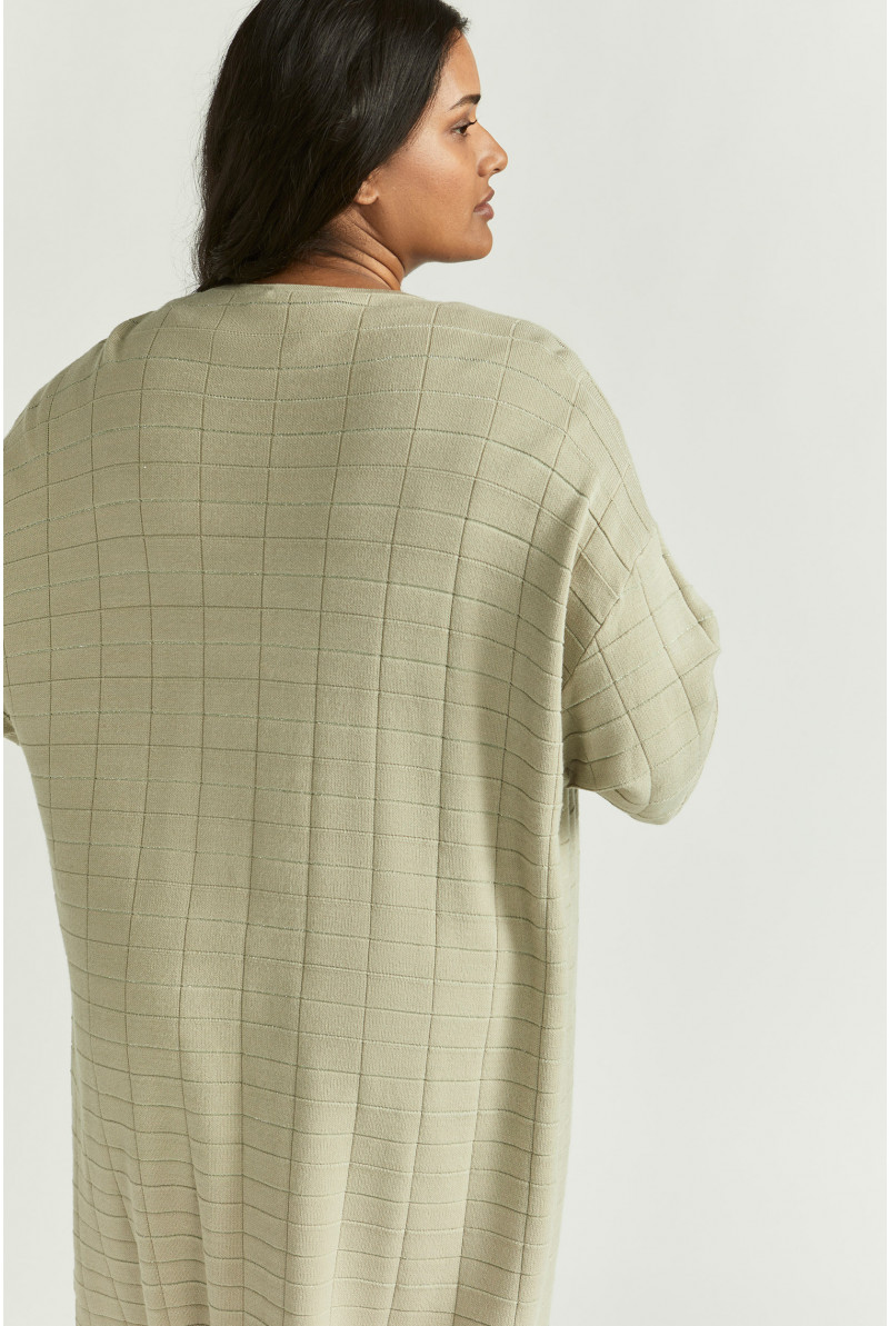 Gilet long à motif damier