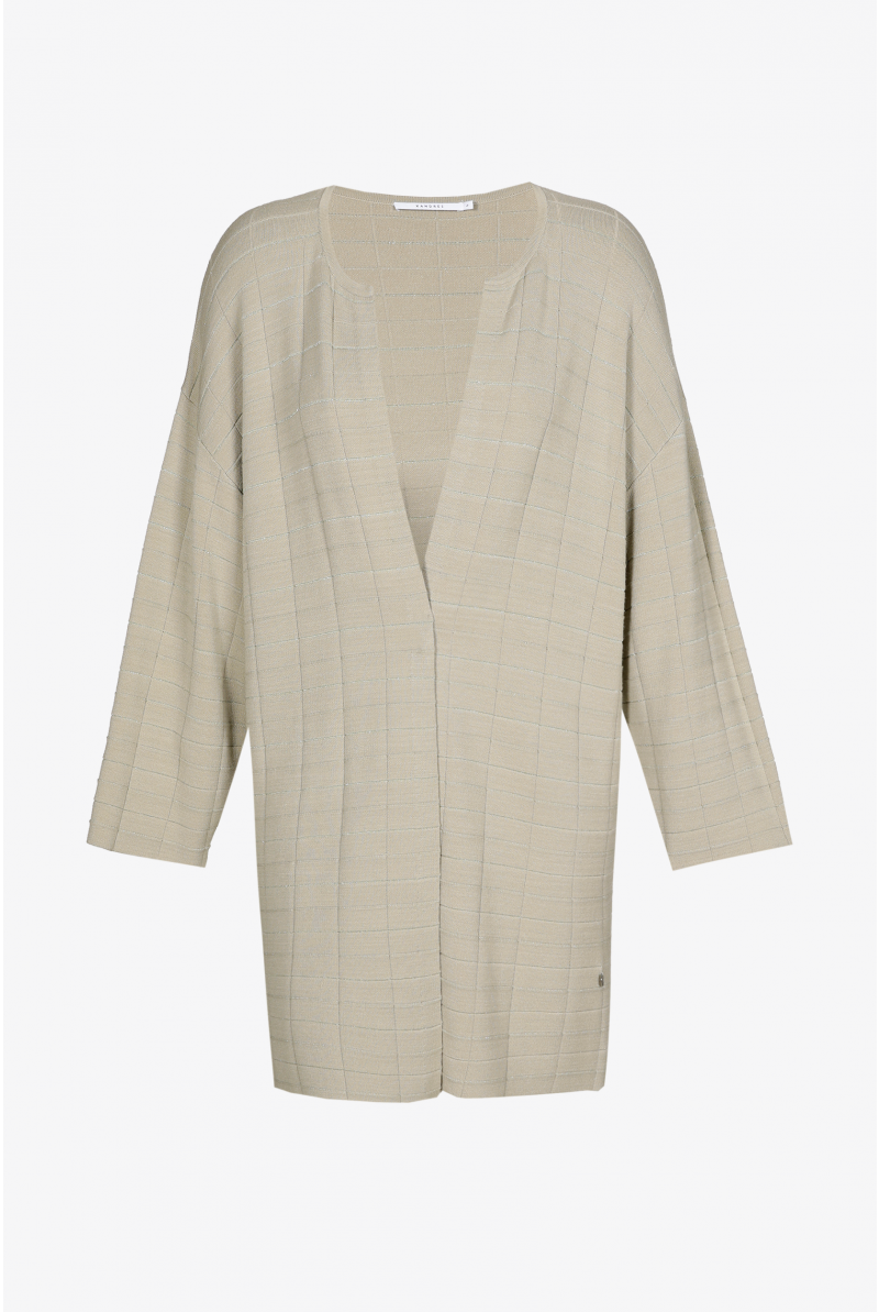 Gilet long à motif damier