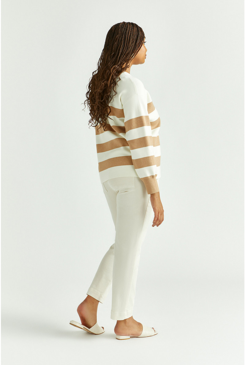 Pull rayé en tissu milano