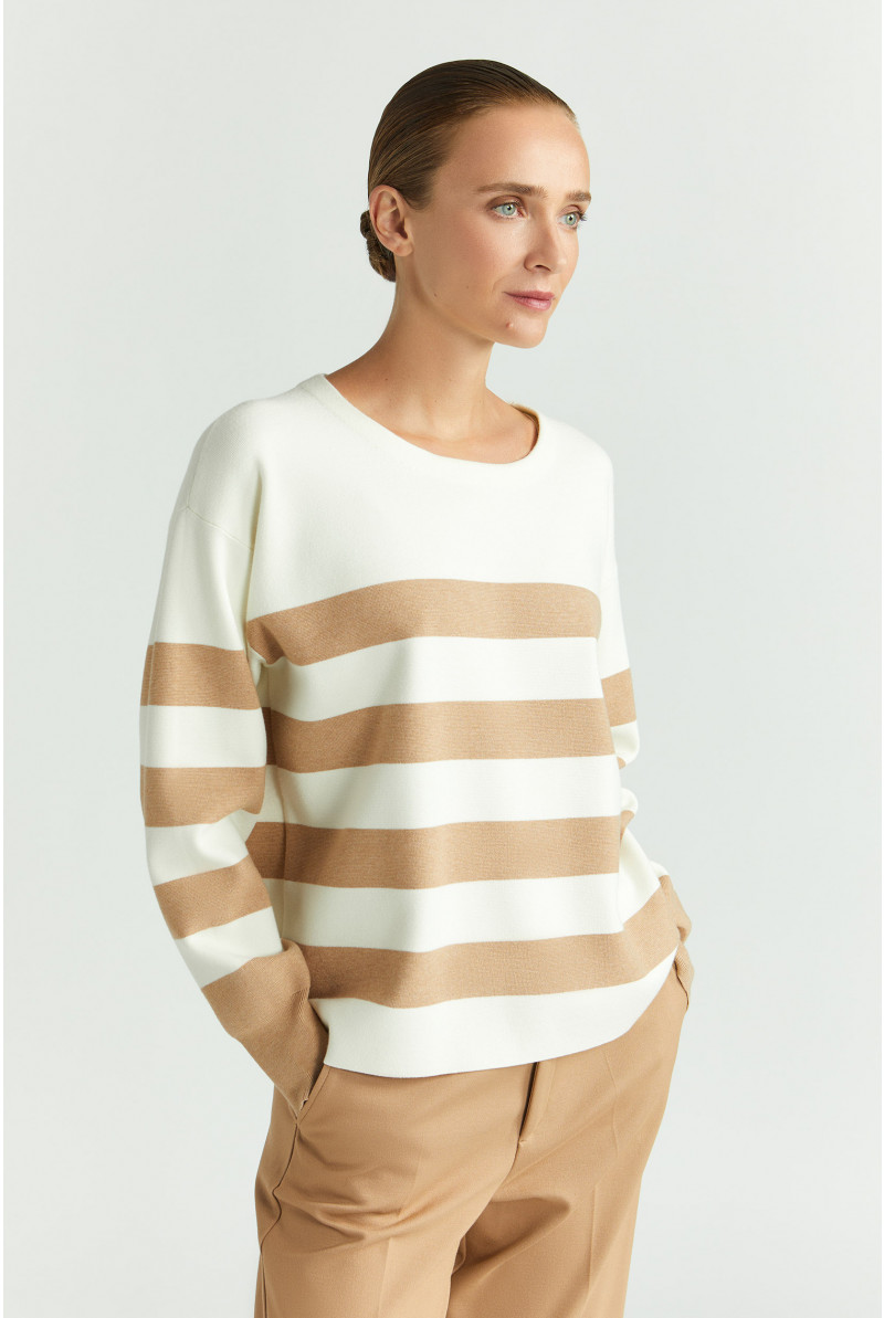 Pull rayé en tissu milano