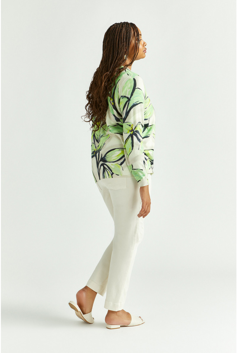 Katoenen gilet met bloemenprint
