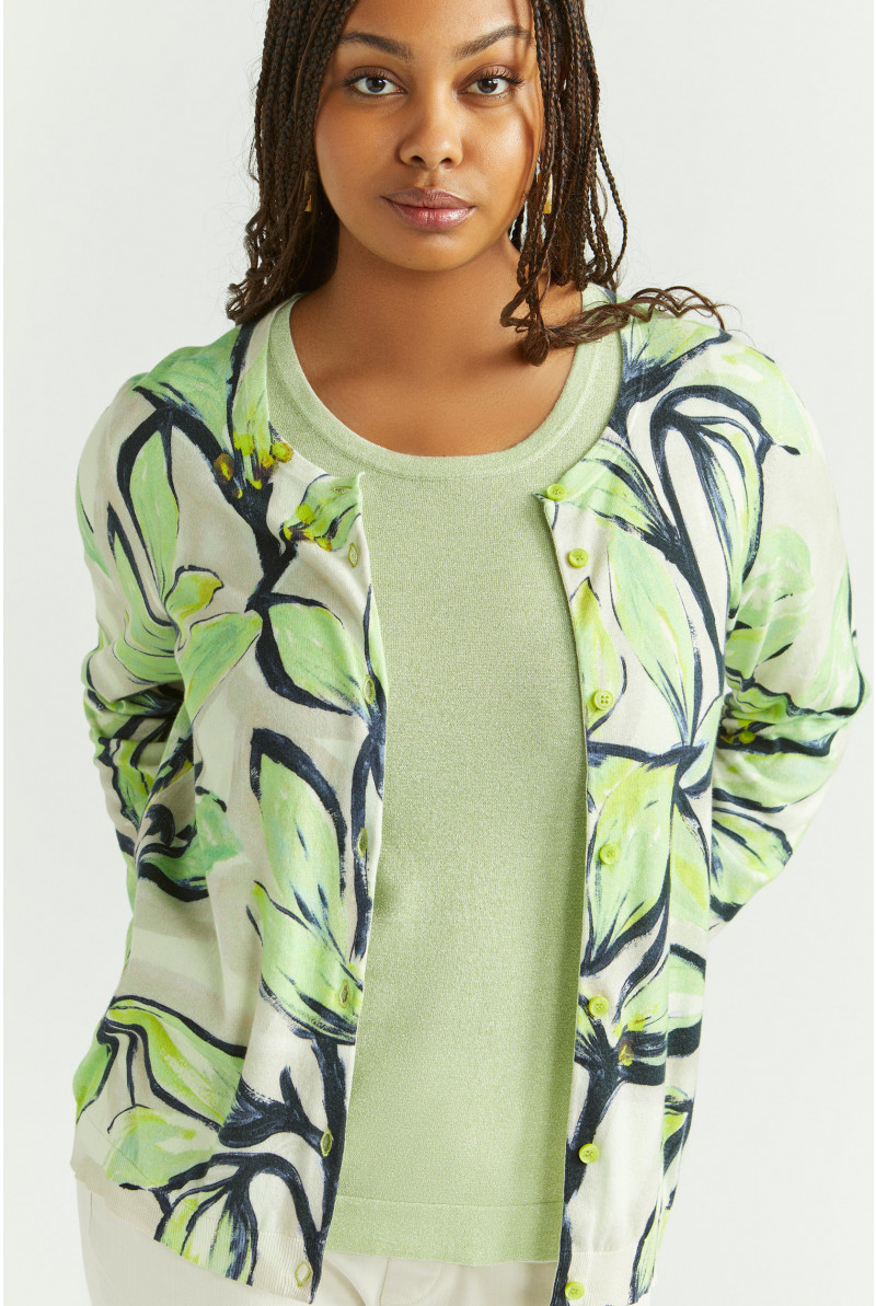 Katoenen gilet met bloemenprint