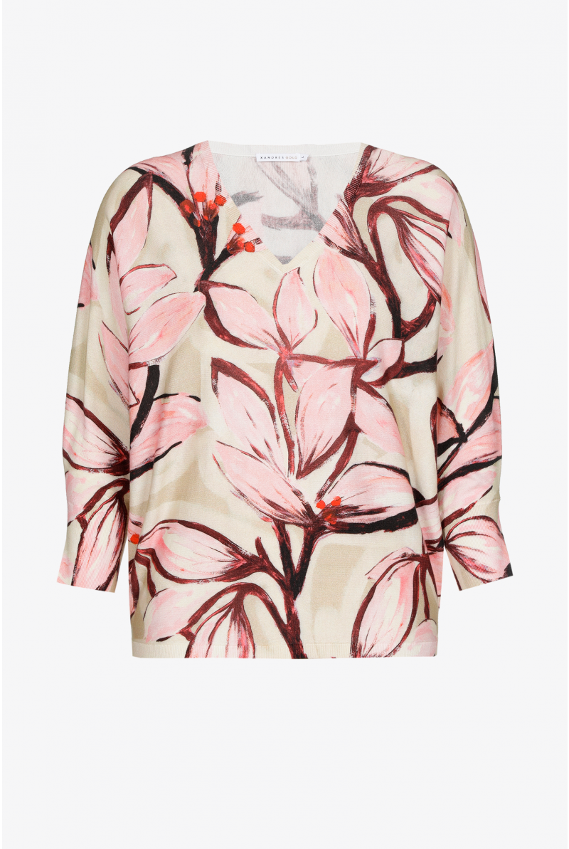 Katoenen pull met bloemenprint