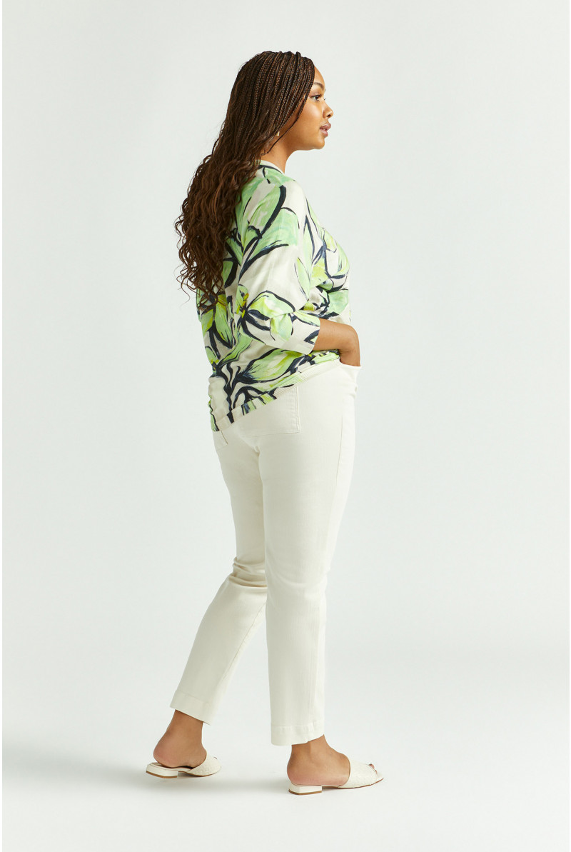 Pull en coton à motif floral