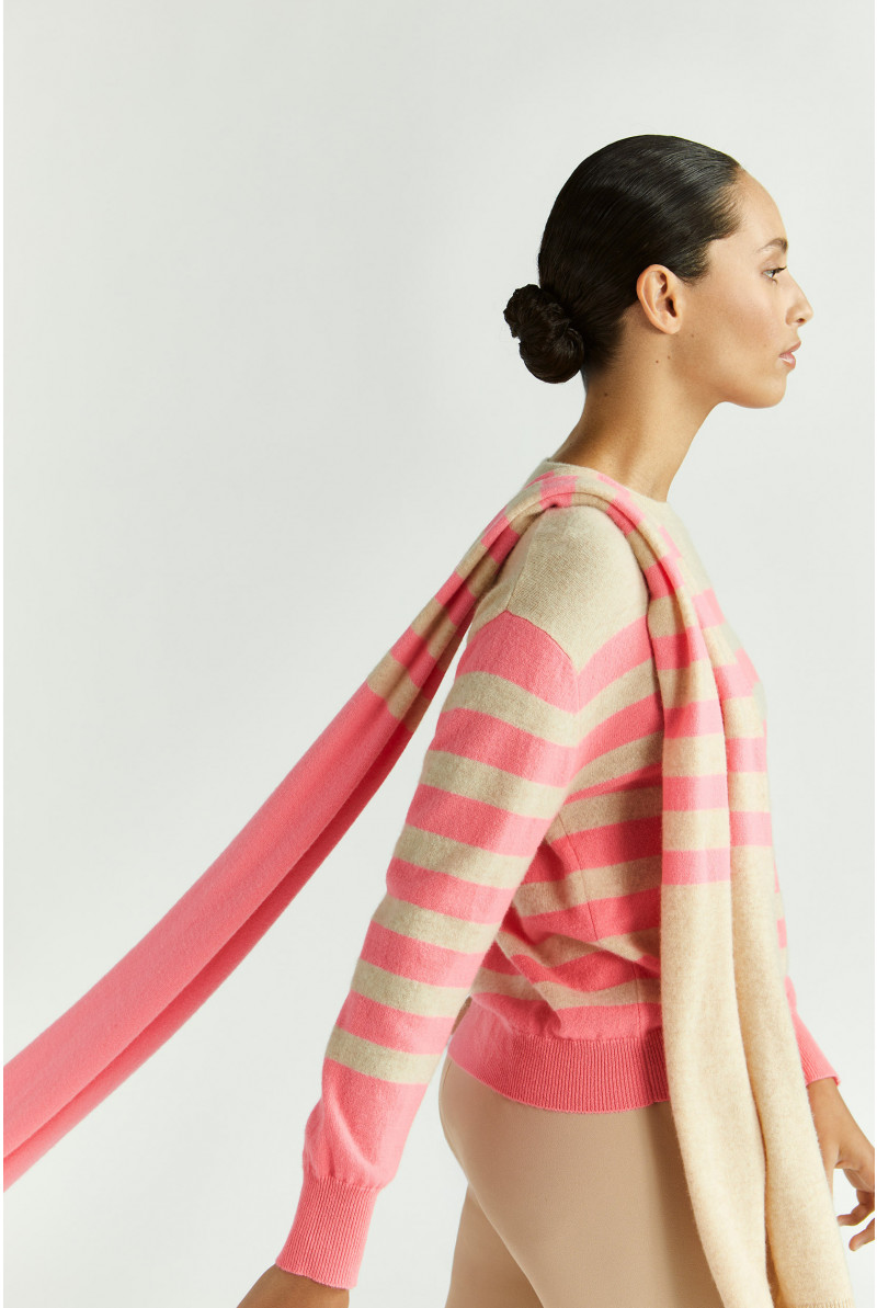 Gestreepte sjaal van cashmere