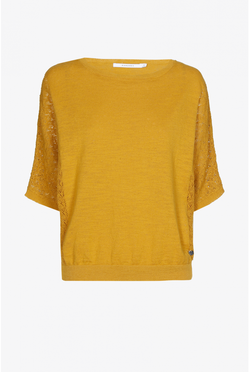 Jumper with openwork knit details