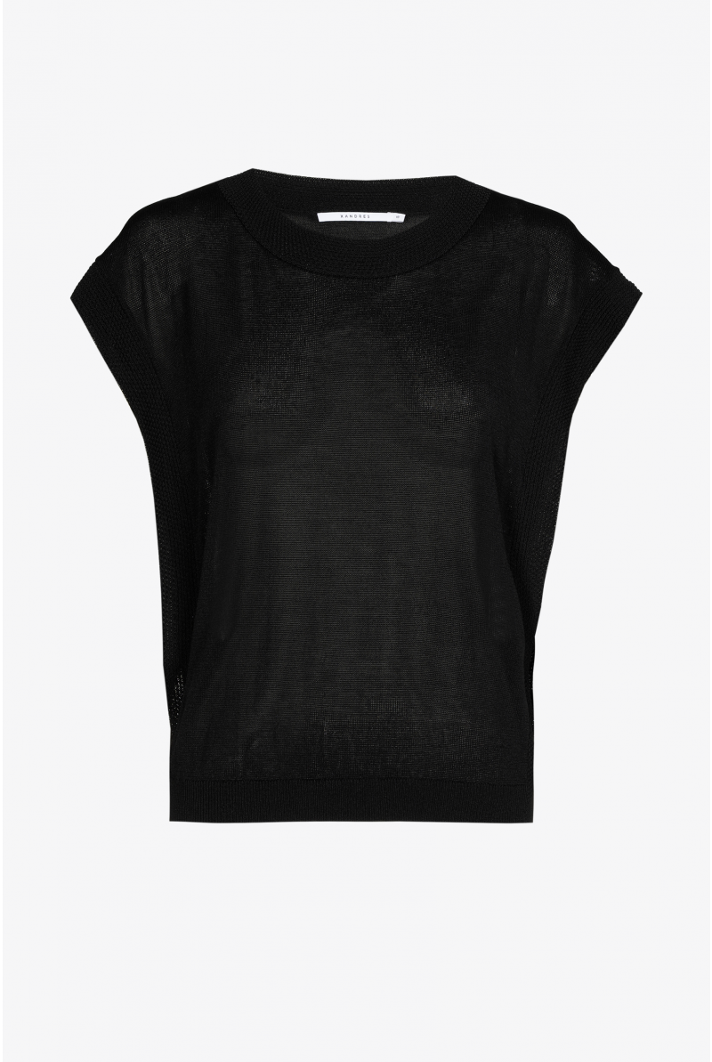 Sleeveless jumper with decorative hem