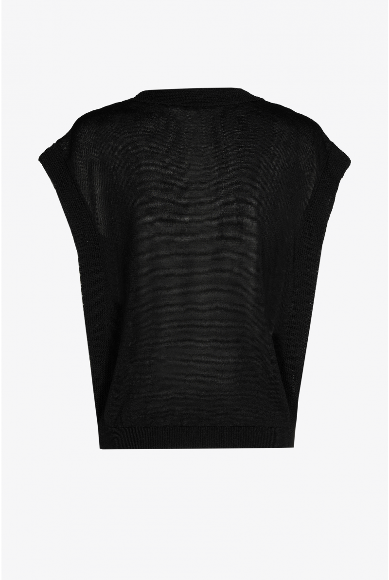 Sleeveless jumper with decorative hem