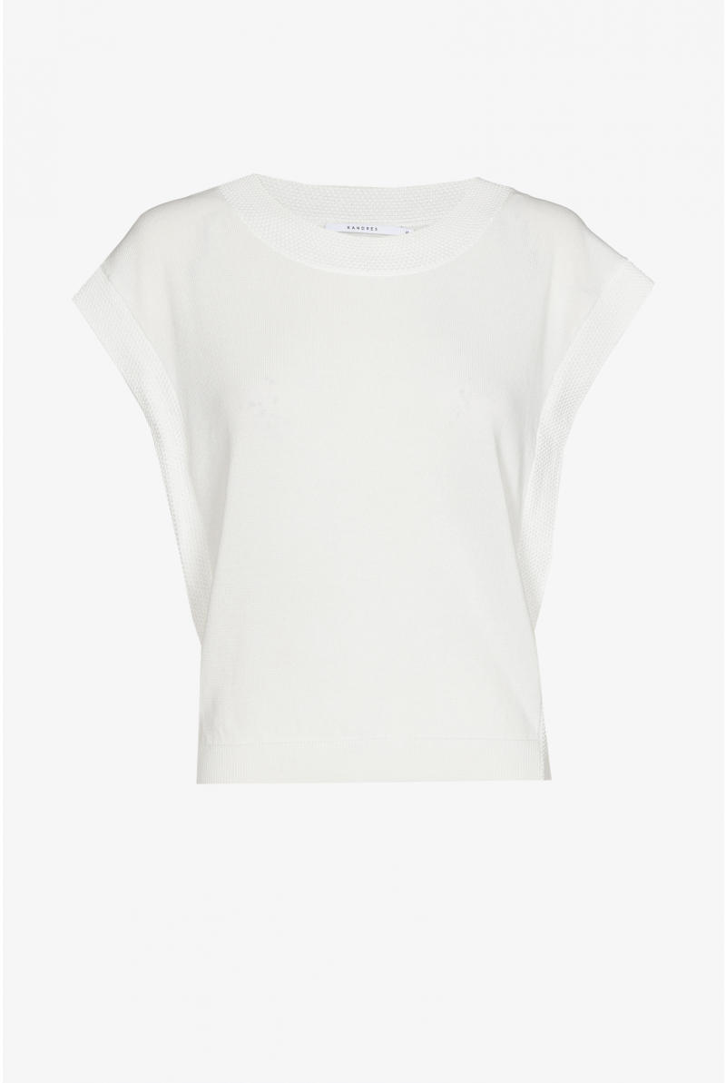 Mouwloze pull met fantasieboord