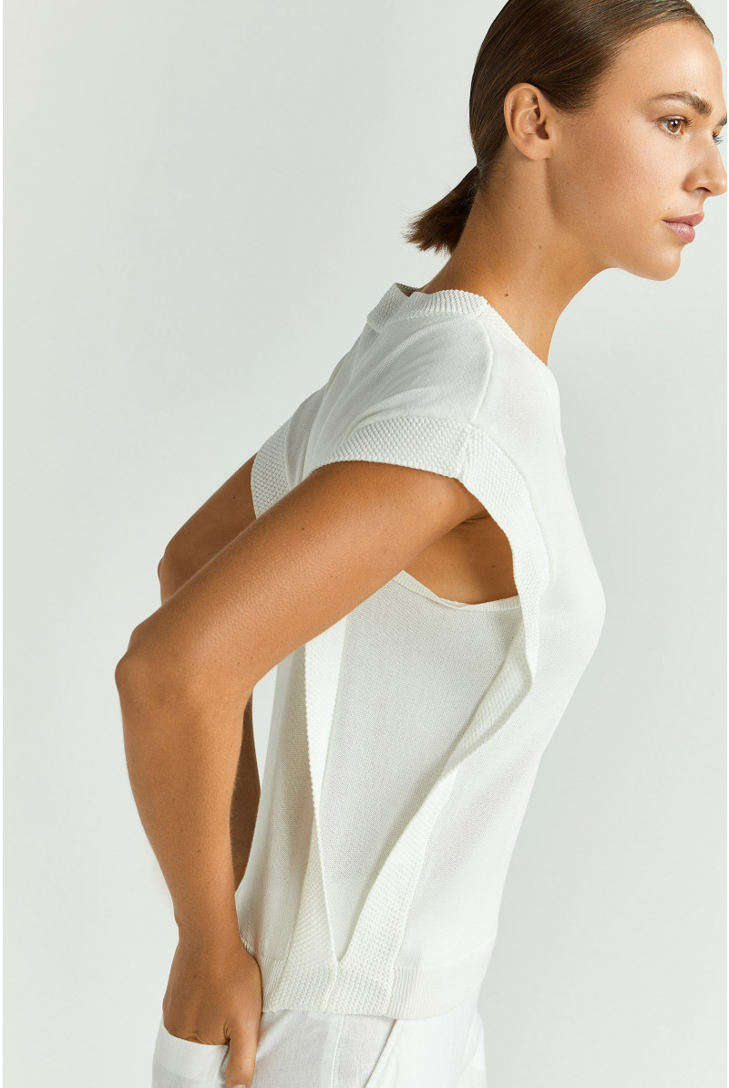 Mouwloze pull met fantasieboord