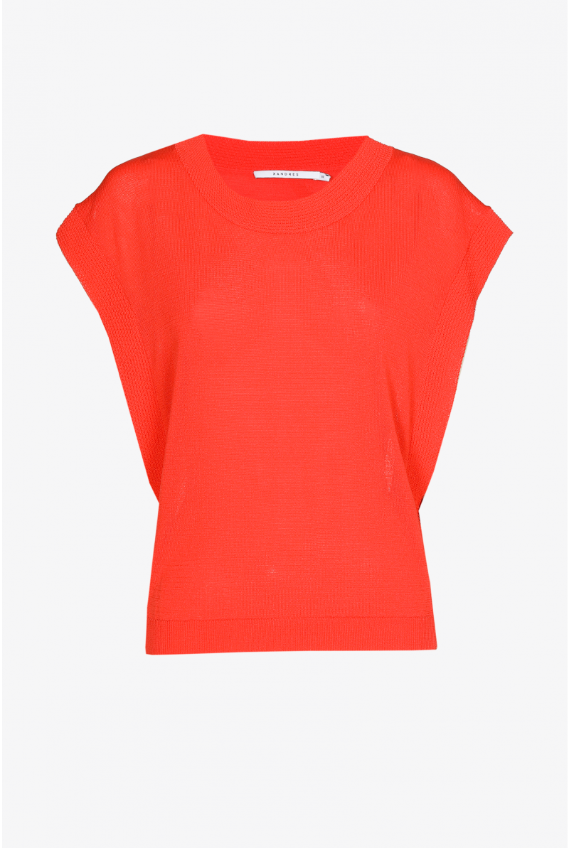 Pull sans manches avec bord fantaisie