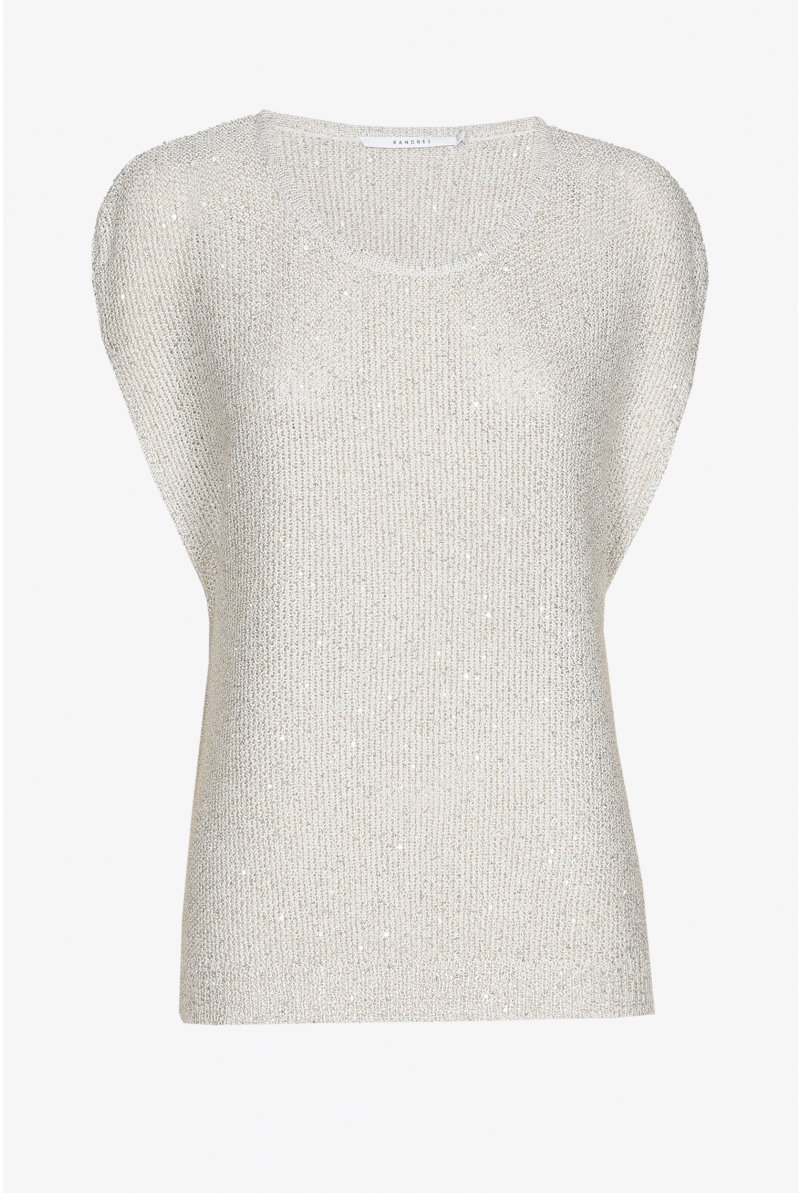 Petit pull pailleté sans manches