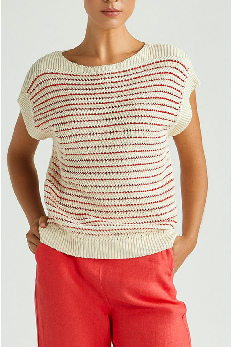 Chunky knit sleeveless pullover
