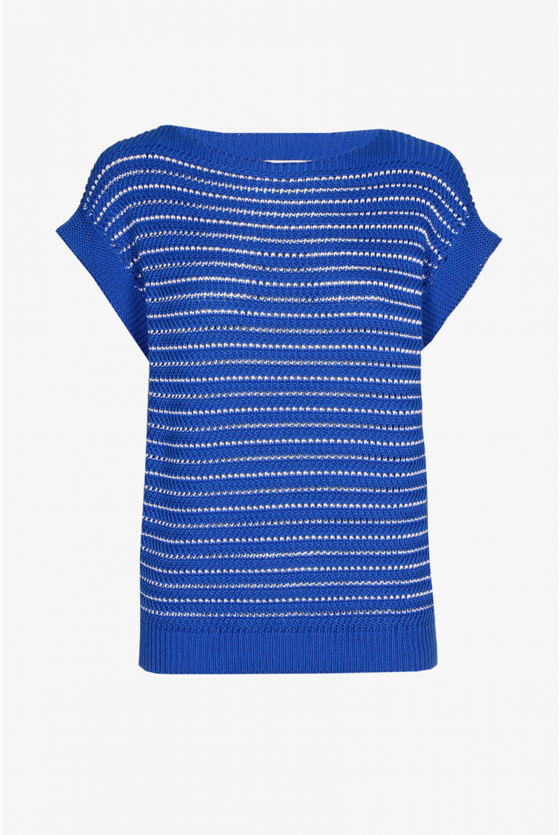 Mouwloze pull met grote breisteek