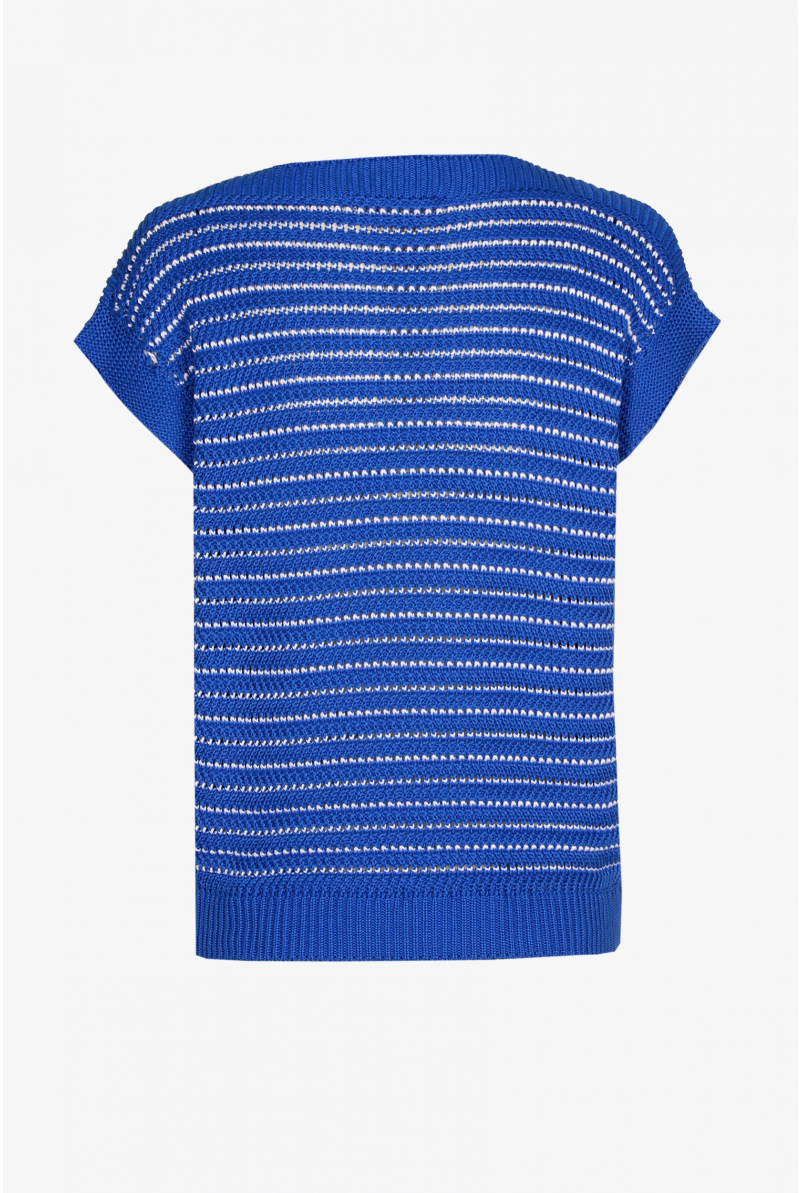 Mouwloze pull met grote breisteek