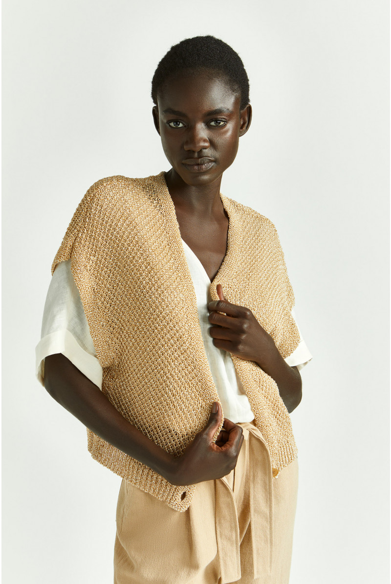 Mouwloos gilet met structuur